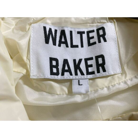 Walter Baker Genesis Puffer Jacket Sz L Winter White Front Zip Cozy & Warm NEW - Picture 5 of 7